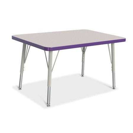 Jonti-Craft Berries Rectangle Activity Table, 24 in. x 36 in., E-height, Freckled Gray/Purple/Gray 6478JCE004